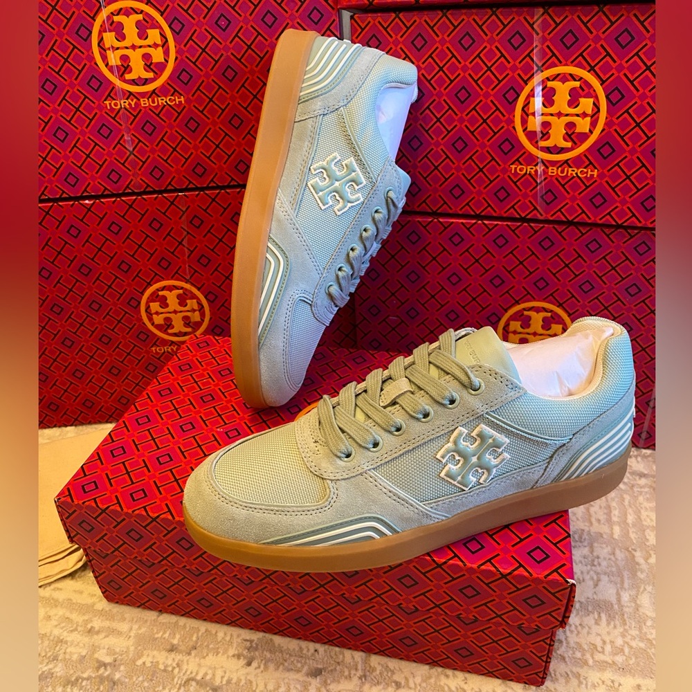Tory Burch Clover Court Nylon/Suede Sneakers - Picture 4 of 10